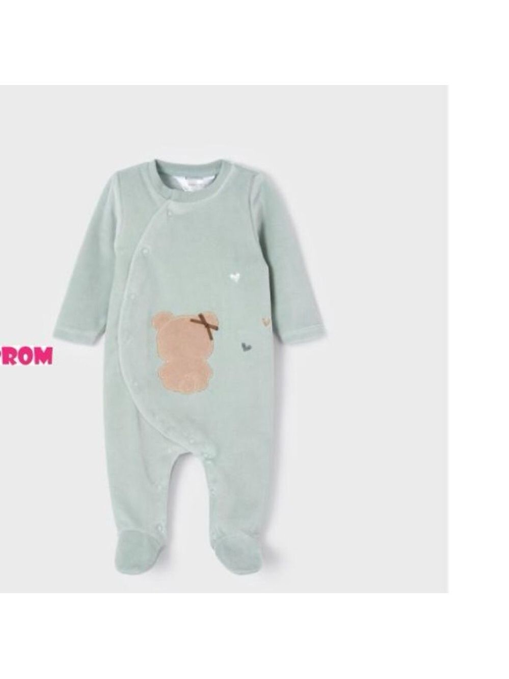 Size 2-4 months Baby Mayoral Soft Green Bear One Piece